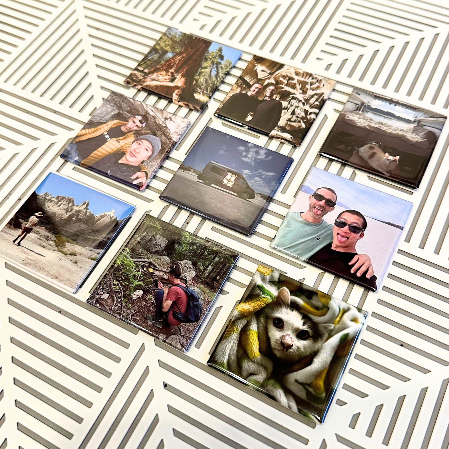 2"x2" Personalized Photo Magnets - Set of 9